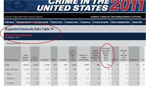 FBI 2011 Homicide Data